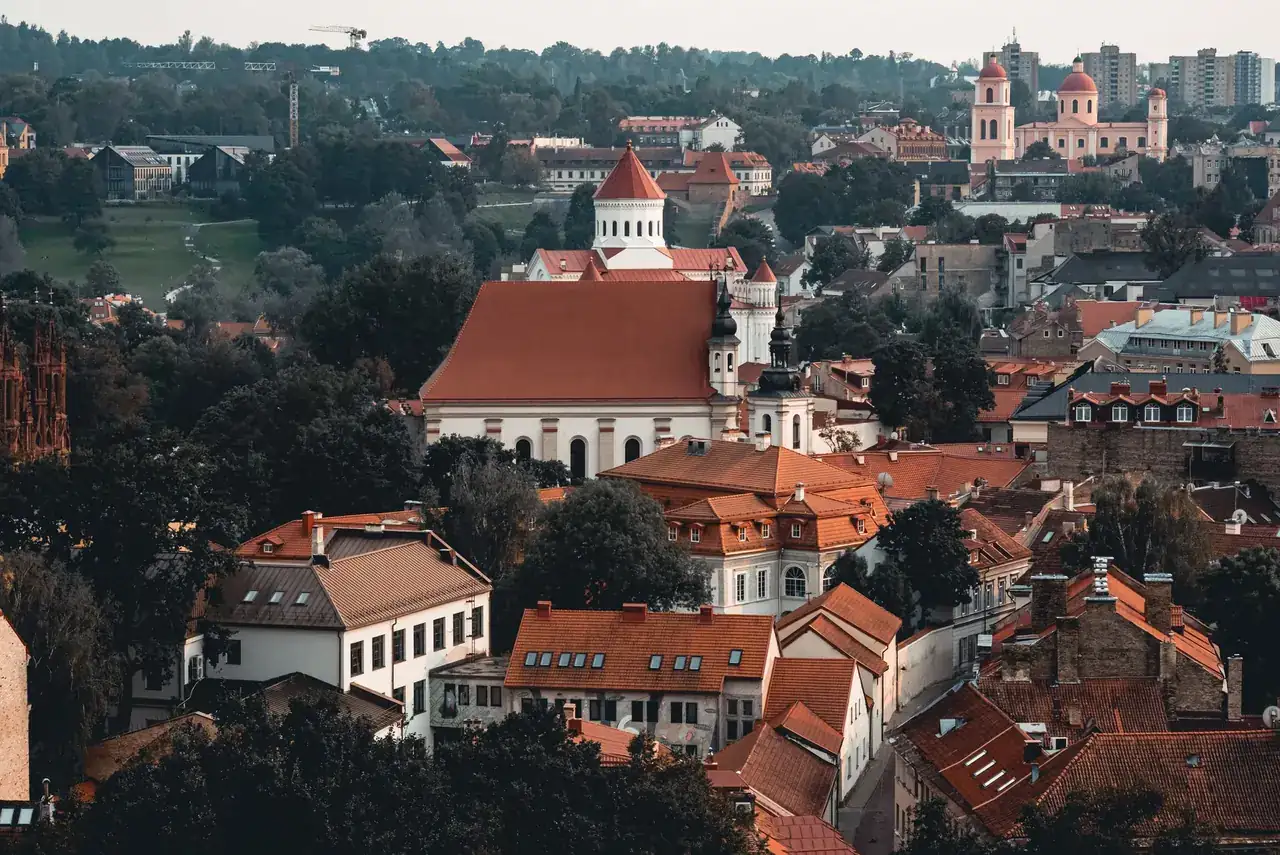 Vilniaus senamiesčio stogai iš viršaus